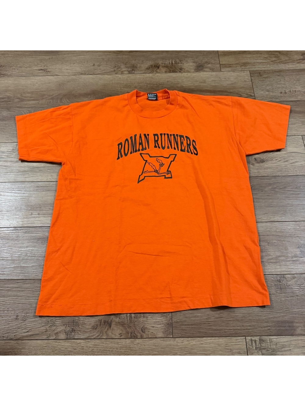Vtg 90s Roman Runners T Shirt XL Orange Made In USA